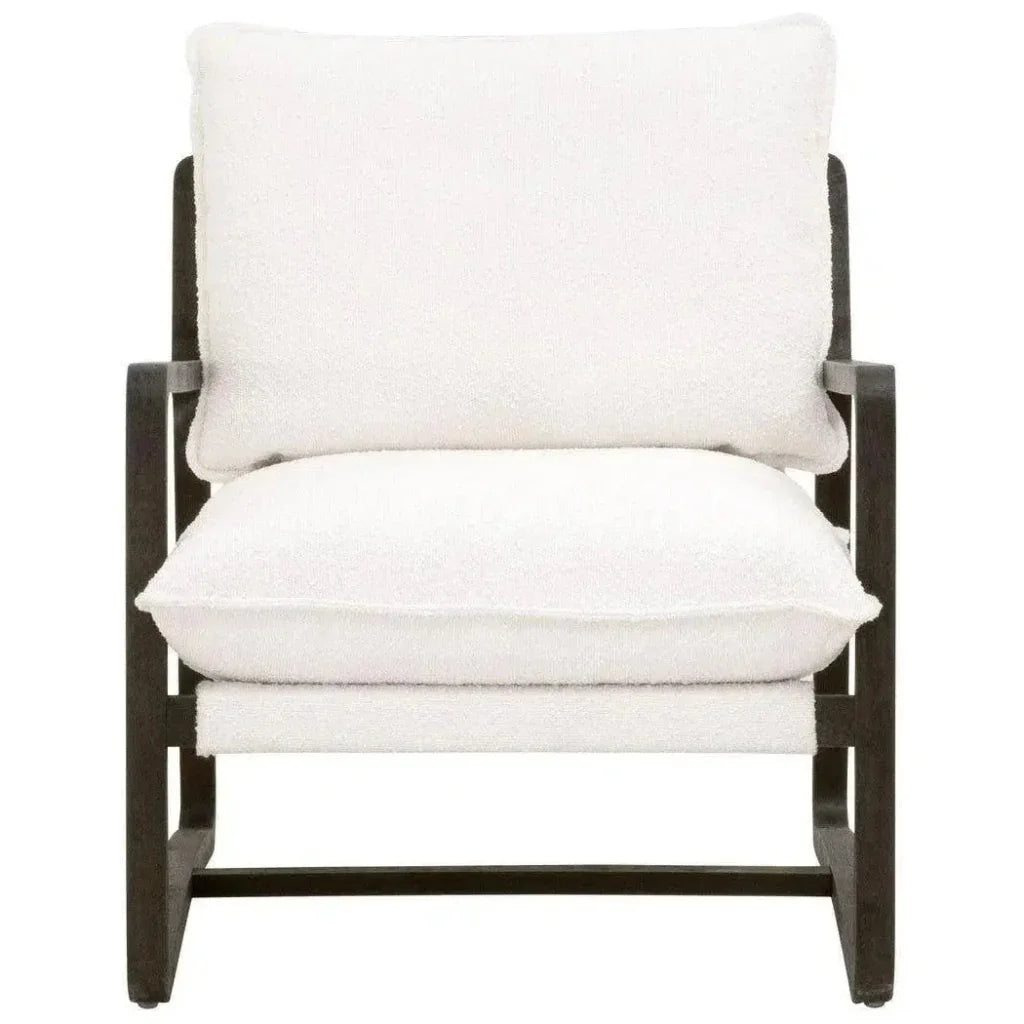 Performance White Boucle Brown Sling Hamlin Club Chair - LOOMLAN - Essentials For Living - Accent Chairs