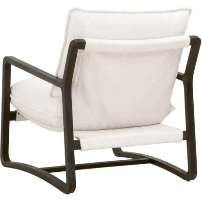 Performance White Boucle Brown Sling Hamlin Club Chair - LOOMLAN - Essentials For Living - Accent Chairs