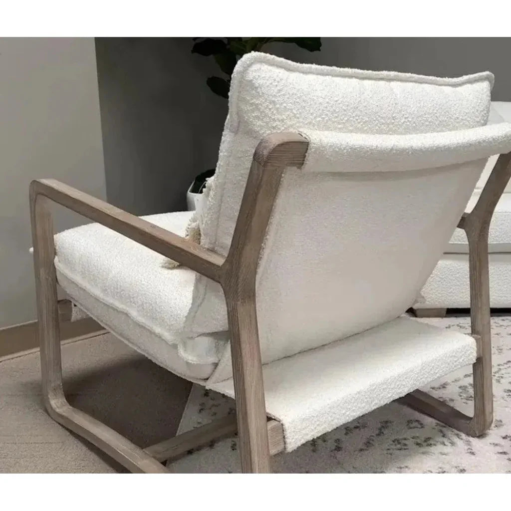 Performance White Boucle Sling Hamlin Club Chair - LOOMLAN - Essentials For Living - Accent Chairs