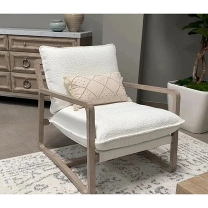 Performance White Boucle Sling Hamlin Club Chair - LOOMLAN - Essentials For Living - Accent Chairs