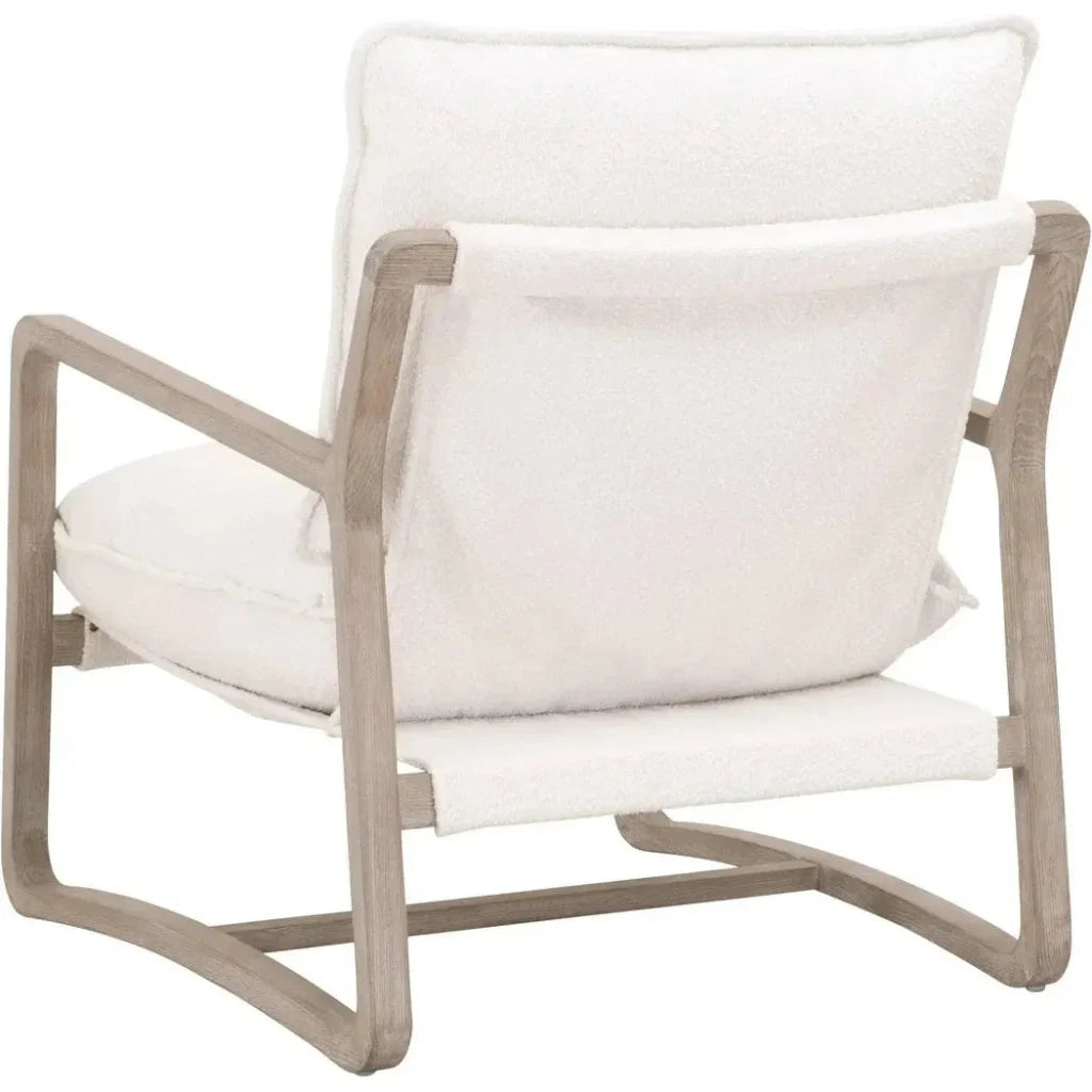 Performance White Boucle Sling Hamlin Club Chair - LOOMLAN - Essentials For Living - Accent Chairs