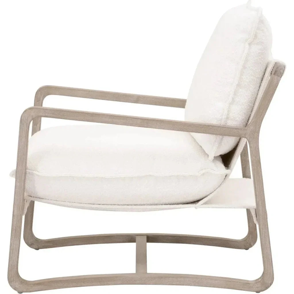 Performance White Boucle Sling Hamlin Club Chair - LOOMLAN - Essentials For Living - Accent Chairs