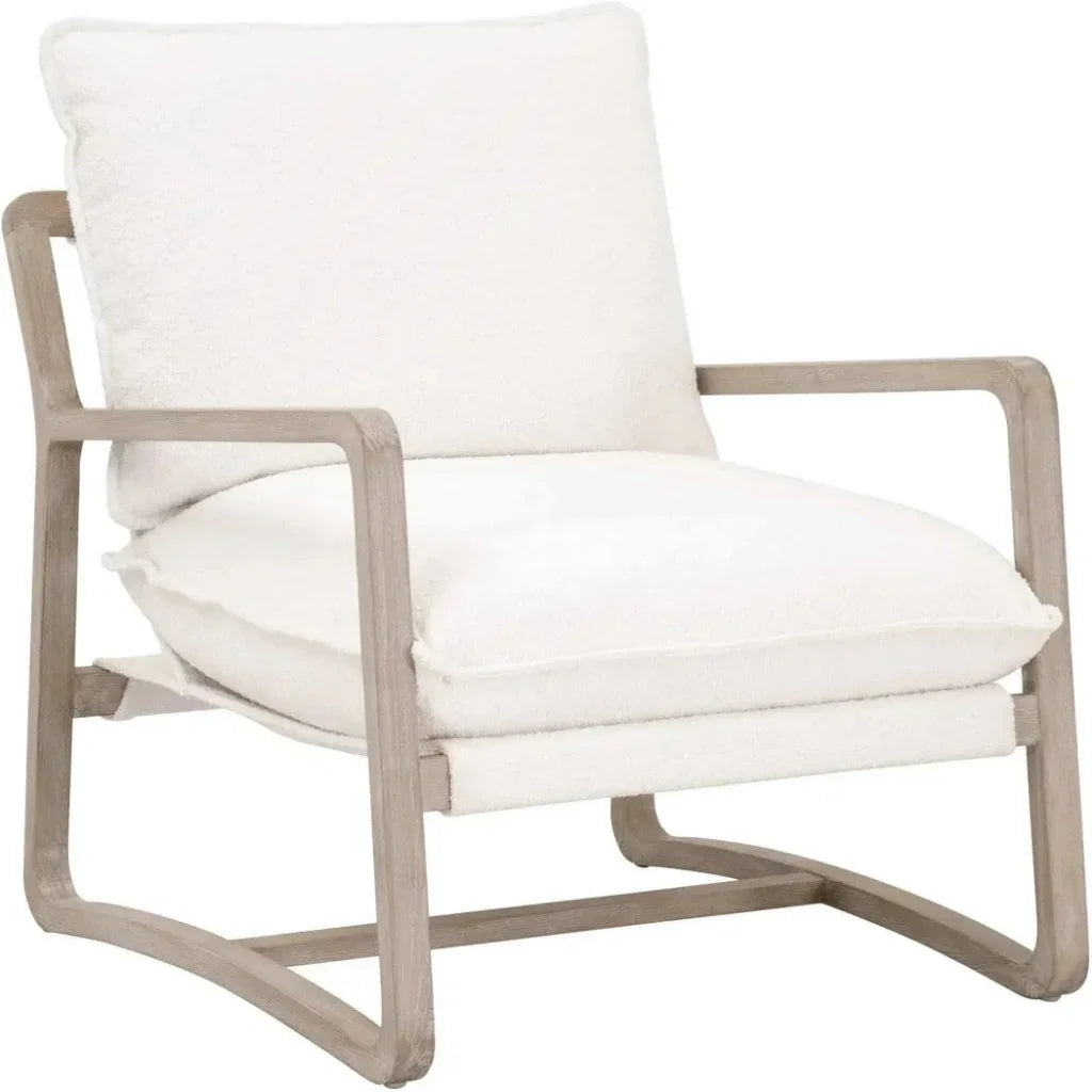 Performance White Boucle Sling Hamlin Club Chair - LOOMLAN - Essentials For Living - Accent Chairs