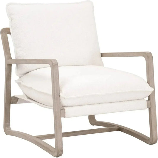 Performance White Boucle Sling Hamlin Club Chair - LOOMLAN - Essentials For Living - Accent Chairs