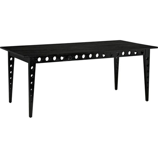 Pericles Table Black Rectangle Dining Table for 6-Dining Tables-Noir-LOOMLAN