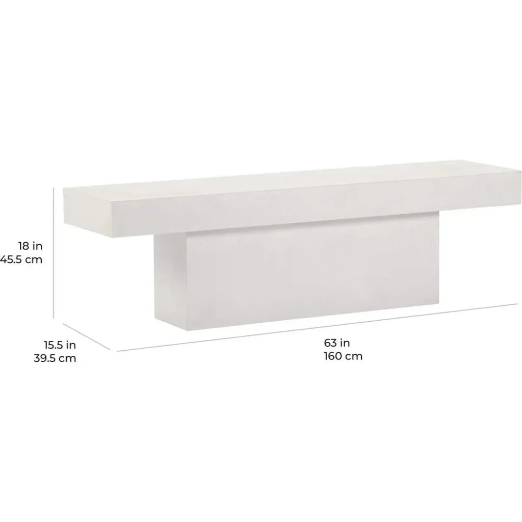 Perpetual T-Bench – White Outdoor Bench-Outdoor Benches-Seasonal Living-LOOMLAN