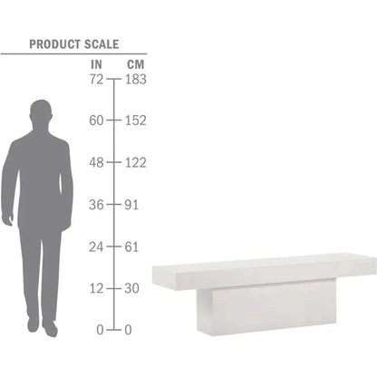 Perpetual T-Bench – White Outdoor Bench-Outdoor Benches-Seasonal Living-LOOMLAN