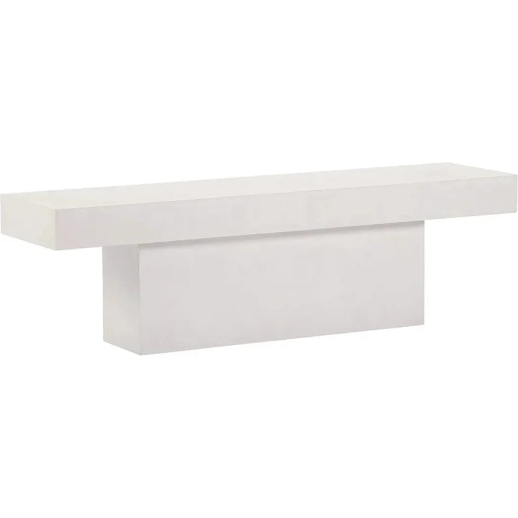 Perpetual T-Bench – White Outdoor Bench-Outdoor Benches-Seasonal Living-LOOMLAN