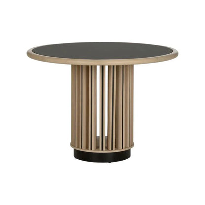 Perret Wooden Round Center Table - LOOMLAN - Wildwood - Side Tables
