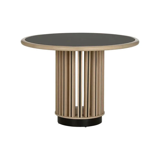 Perret Wooden Round Center Table - LOOMLAN - Wildwood - Side Tables