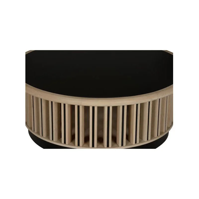 Perret Wooden Round Cocktail Table - LOOMLAN - Wildwood - Coffee Tables
