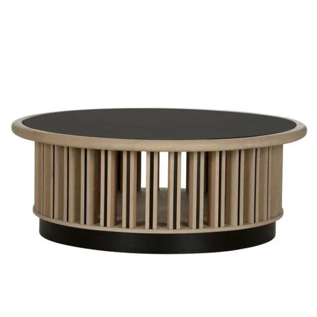 Perret Wooden Round Cocktail Table - LOOMLAN - Wildwood - Coffee Tables