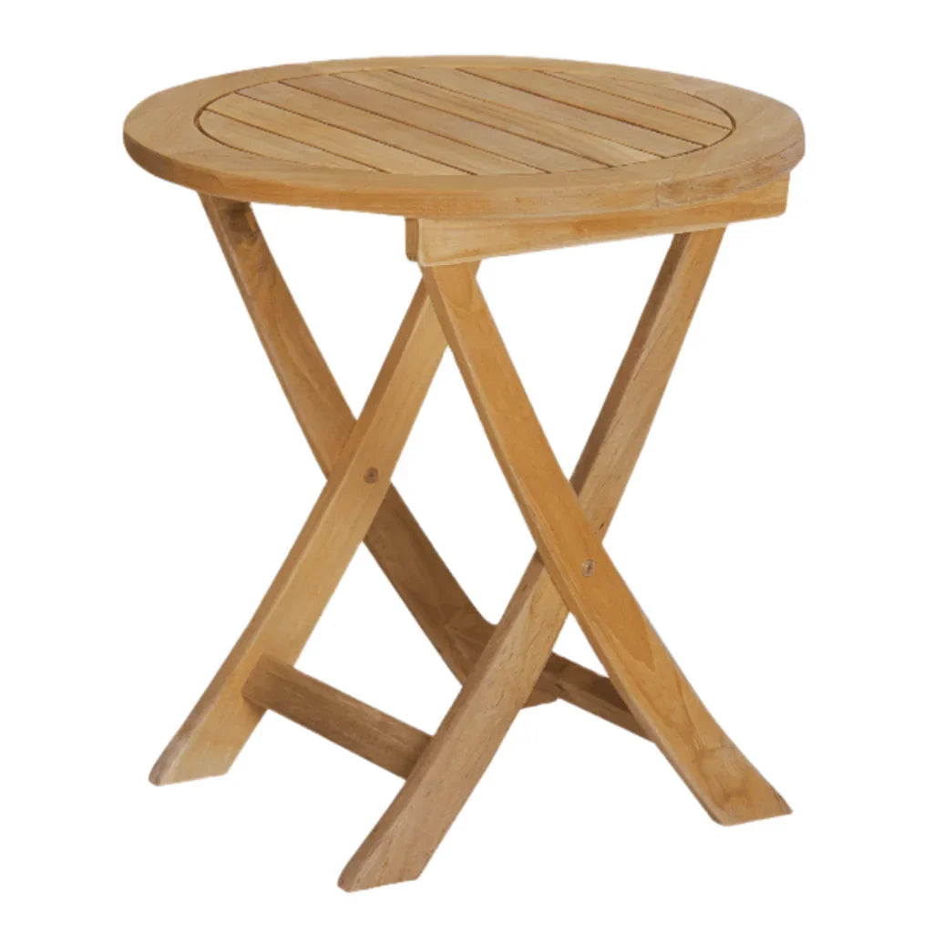 Perrie Teak Patio Round Side Table - LOOMLAN - HiTeak - Outdoor Side Tables