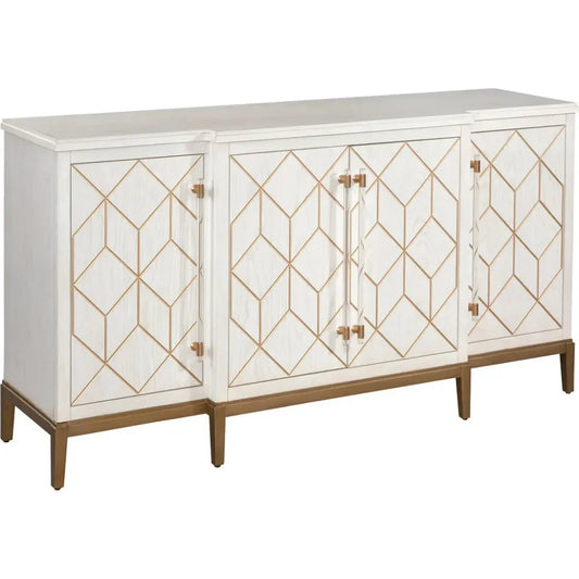 Perrine Wood White Server - LOOMLAN - Bassett Mirror - Sideboards