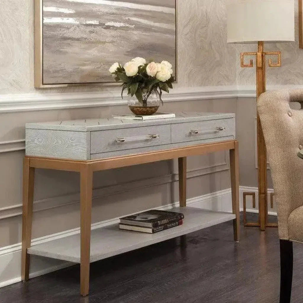 Perrine Wooden Rectangular Console Table - LOOMLAN - Bassett Mirror - Console Tables