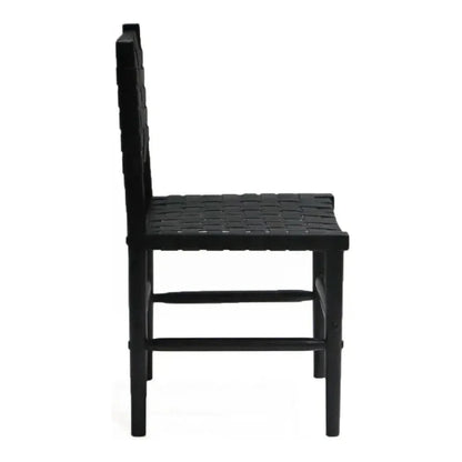 Leather Dining Chair Perry Black - LOOMLAN - Peninsula Home - Dining Chairs