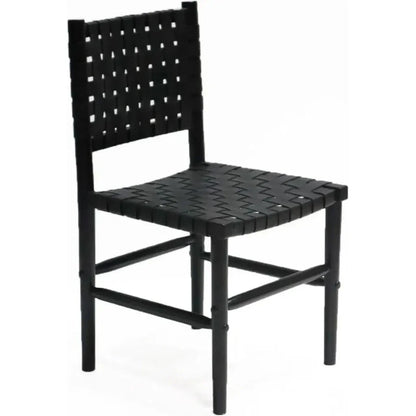 Leather Dining Chair Perry Black - LOOMLAN - Peninsula Home - Dining Chairs