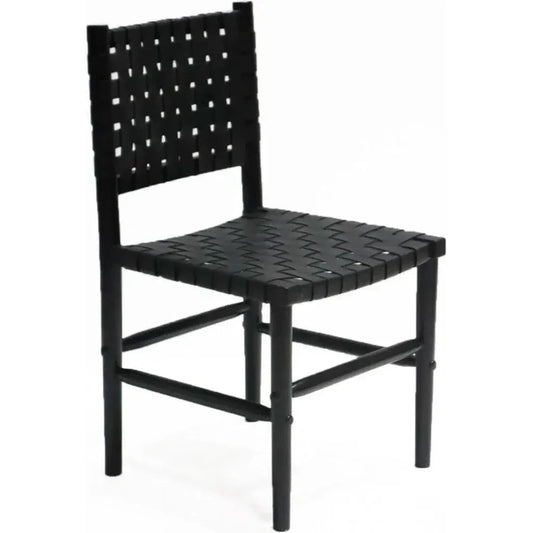 Leather Dining Chair Perry Black - LOOMLAN - Peninsula Home - Dining Chairs