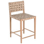 Perry Woven Leather Counter Stool - LOOMLAN - Peninsula Home - Poufs and Stools