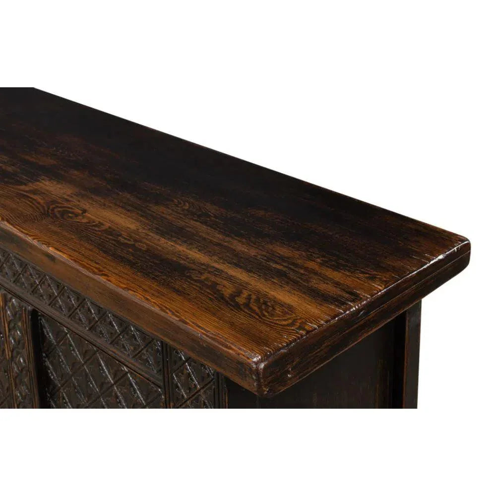 Persian Black Sideboard Extra Large Cabinet 98" - LOOMLAN - Sarreid - Sideboards