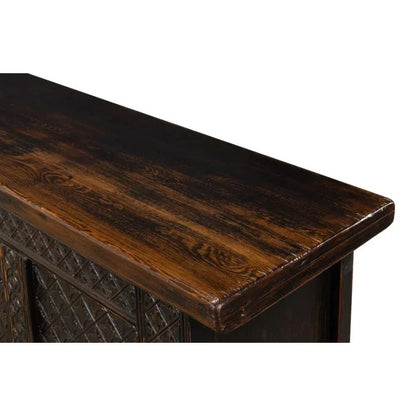 Persian Black Sideboard Extra Large Cabinet 98" - LOOMLAN - Sarreid - Sideboards