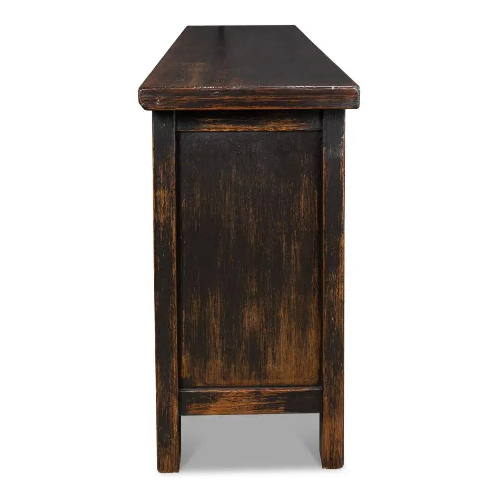 Persian Black Sideboard Extra Large Cabinet 98" - LOOMLAN - Sarreid - Sideboards