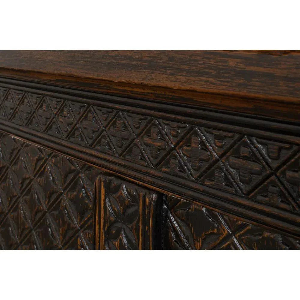 Persian Black Sideboard Extra Large Cabinet 98" - LOOMLAN - Sarreid - Sideboards