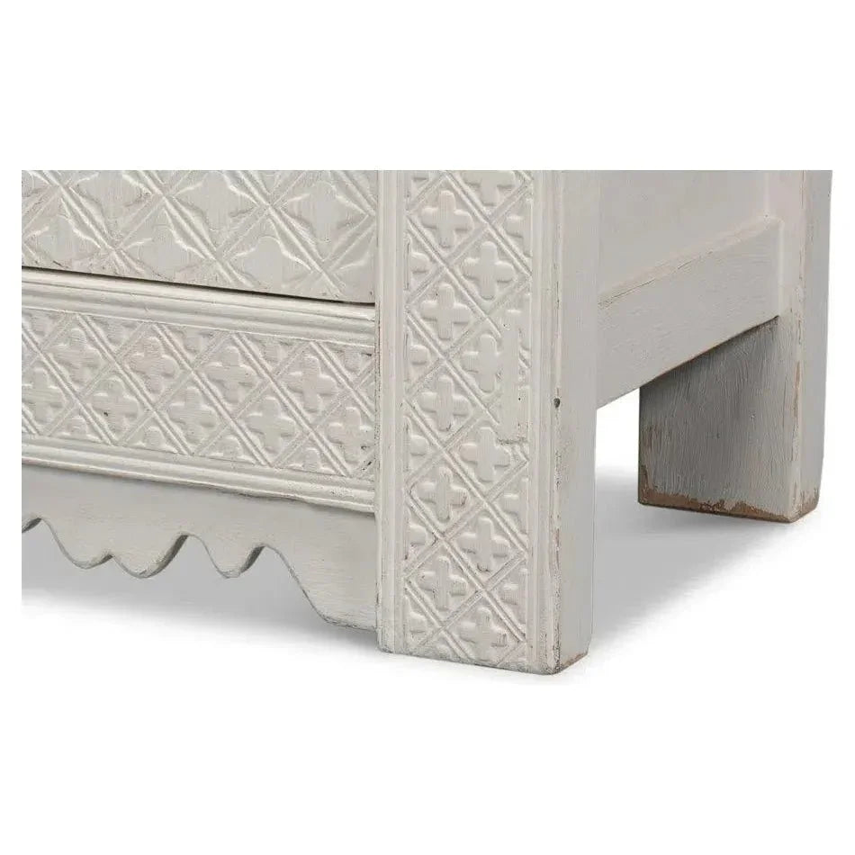 Persian Sideboard Antique White Cabinet For Living Room - LOOMLAN - Sarreid - Sideboards