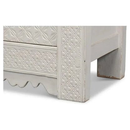 Persian Sideboard Antique White Cabinet For Living Room - LOOMLAN - Sarreid - Sideboards