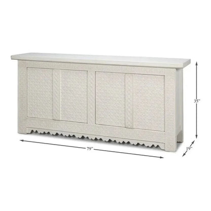 Persian Sideboard Antique White Cabinet For Living Room - LOOMLAN - Sarreid - Sideboards