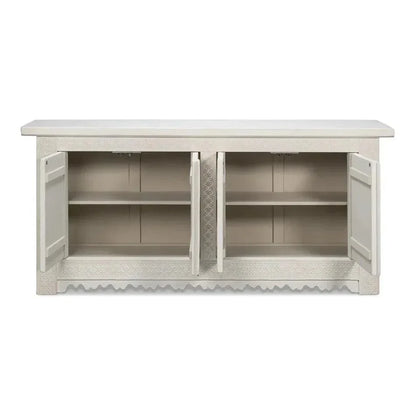 Persian Sideboard Antique White Cabinet For Living Room - LOOMLAN - Sarreid - Sideboards