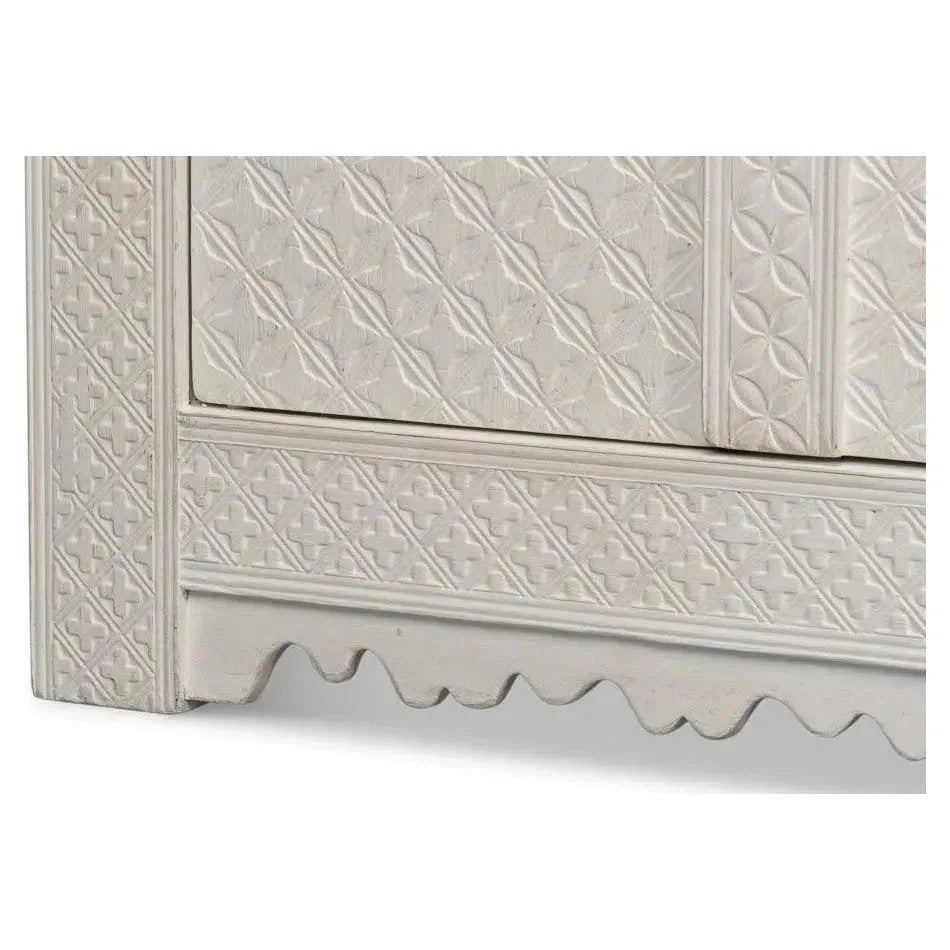 Persian Sideboard Antique White Cabinet For Living Room - LOOMLAN - Sarreid - Sideboards