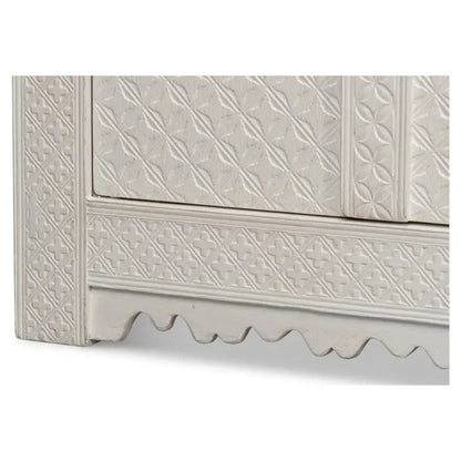 Persian Sideboard Antique White Cabinet For Living Room - LOOMLAN - Sarreid - Sideboards