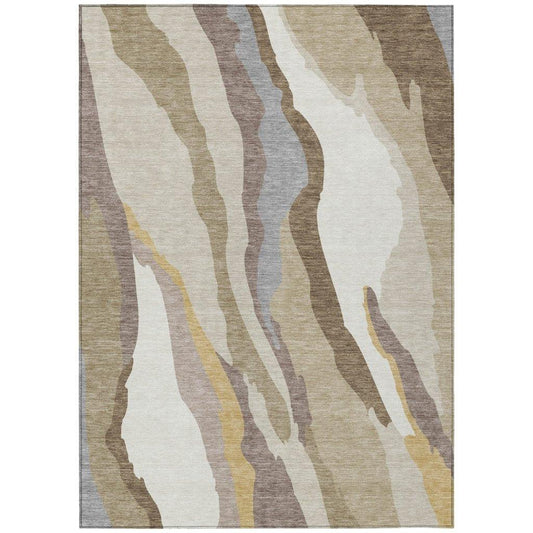 Petala Beige Washable Indoor-Outdoor Rug-Outdoor Rugs-LOOMLAN Rugs-2'6" x 3'10"-LOOMLAN