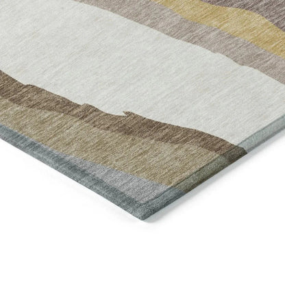 Petala Beige Washable Indoor-Outdoor Rug-Outdoor Rugs-LOOMLAN Rugs-LOOMLAN