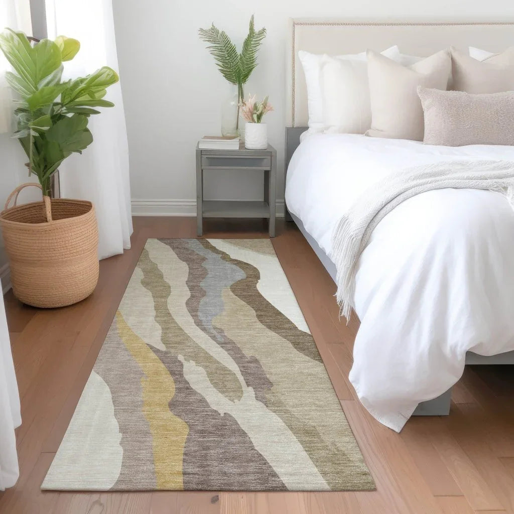 Petala Beige Washable Indoor-Outdoor Rug-Outdoor Rugs-LOOMLAN Rugs-LOOMLAN