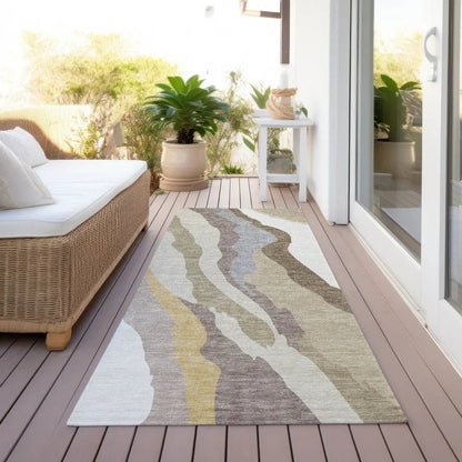 Petala Beige Washable Indoor-Outdoor Rug-Outdoor Rugs-LOOMLAN Rugs-LOOMLAN