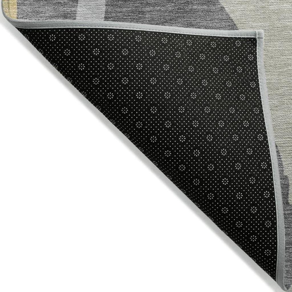 Petala Black Washable Indoor-Outdoor Rug-Outdoor Rugs-LOOMLAN Rugs-LOOMLAN