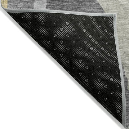 Petala Black Washable Indoor-Outdoor Rug-Outdoor Rugs-LOOMLAN Rugs-LOOMLAN