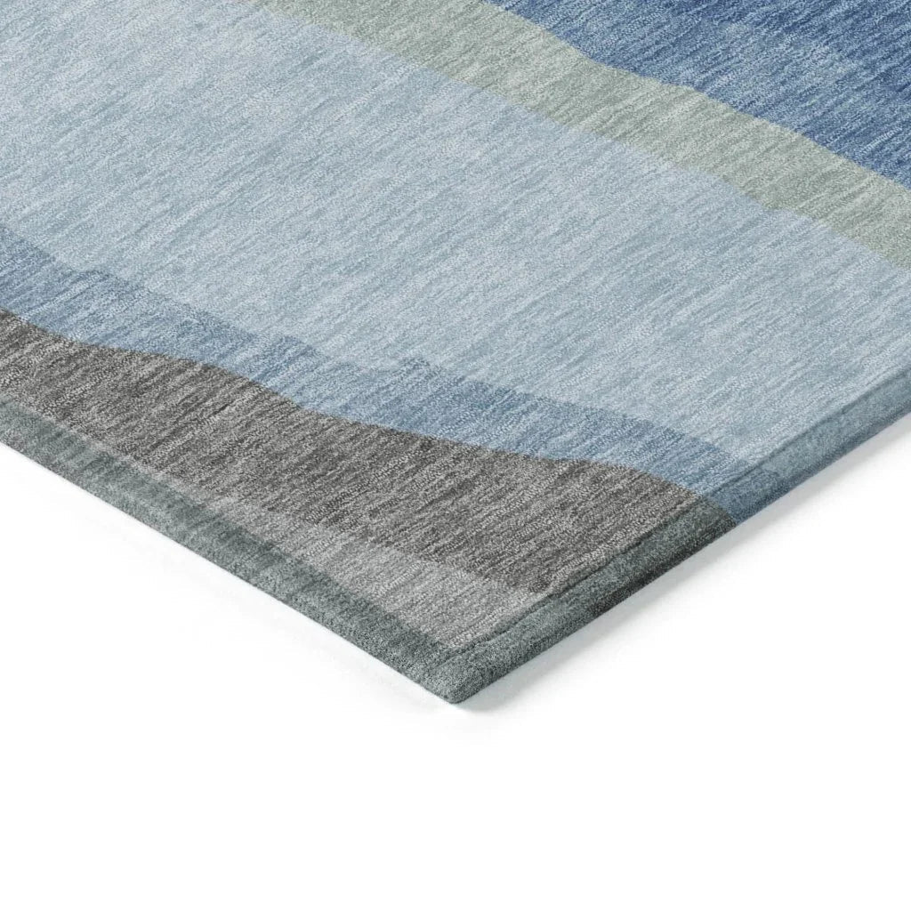 Petala Blue Washable Indoor-Outdoor Rug-Outdoor Rugs-LOOMLAN Rugs-LOOMLAN