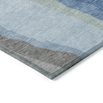 Petala Blue Washable Indoor-Outdoor Rug-Outdoor Rugs-LOOMLAN Rugs-LOOMLAN