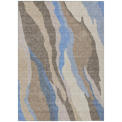Petala Brown Washable Indoor-Outdoor Rug-Outdoor Rugs-LOOMLAN Rugs-2'6" x 3'10"-LOOMLAN