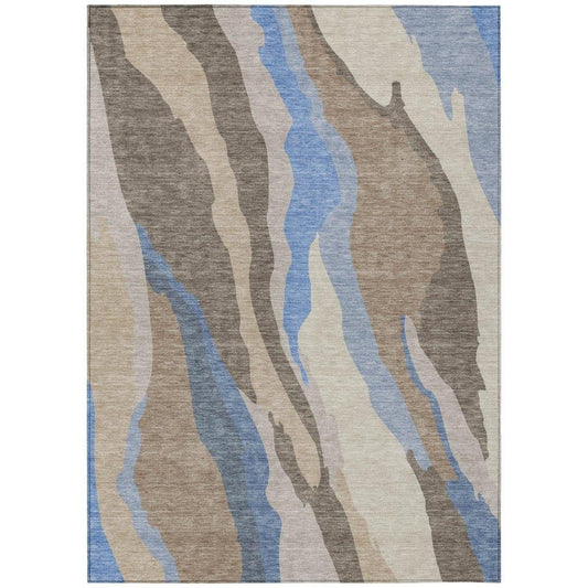 Petala Brown Washable Indoor-Outdoor Rug-Outdoor Rugs-LOOMLAN Rugs-2'6" x 3'10"-LOOMLAN