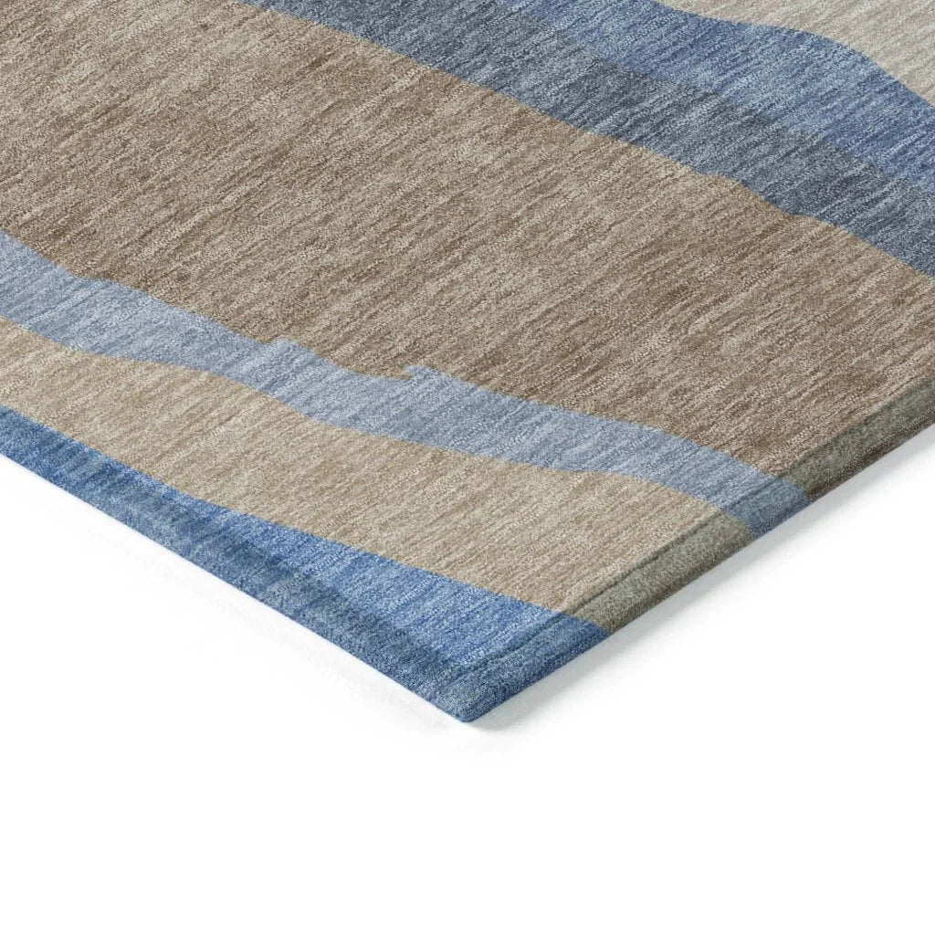 Petala Brown Washable Indoor-Outdoor Rug-Outdoor Rugs-LOOMLAN Rugs-LOOMLAN