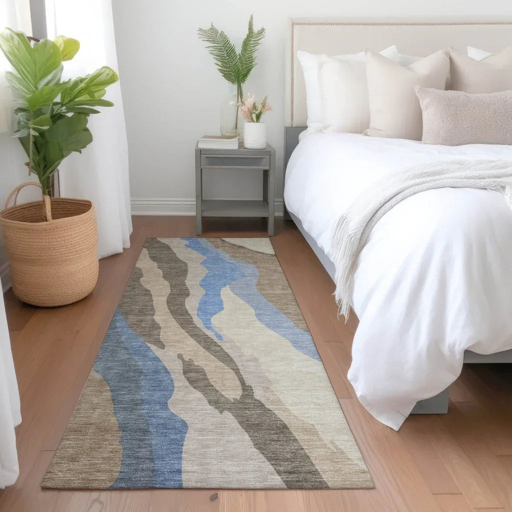 Petala Brown Washable Indoor-Outdoor Rug-Outdoor Rugs-LOOMLAN Rugs-LOOMLAN