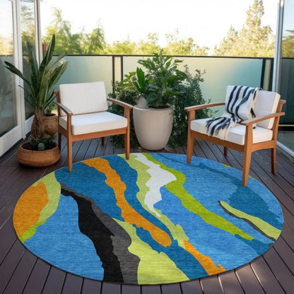 Petala Denim Washable Indoor-Outdoor Rug-Outdoor Rugs-LOOMLAN Rugs-LOOMLAN