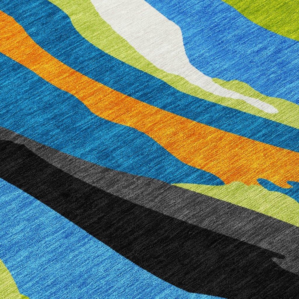 Petala Denim Washable Indoor-Outdoor Rug-Outdoor Rugs-LOOMLAN Rugs-LOOMLAN