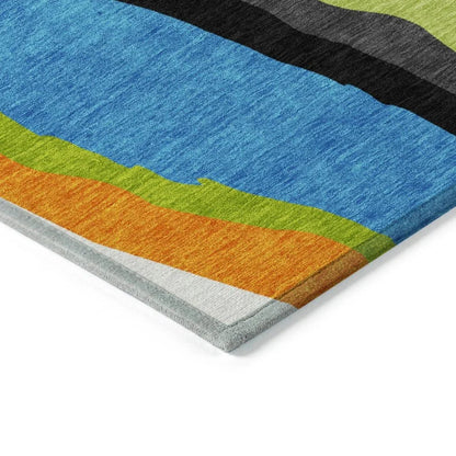 Petala Denim Washable Indoor-Outdoor Rug-Outdoor Rugs-LOOMLAN Rugs-LOOMLAN
