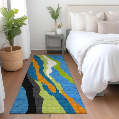 Petala Denim Washable Indoor-Outdoor Rug-Outdoor Rugs-LOOMLAN Rugs-LOOMLAN