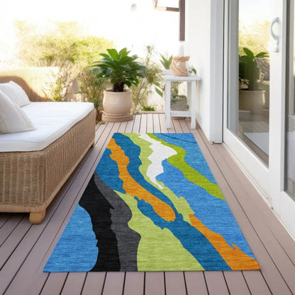 Petala Denim Washable Indoor-Outdoor Rug-Outdoor Rugs-LOOMLAN Rugs-LOOMLAN